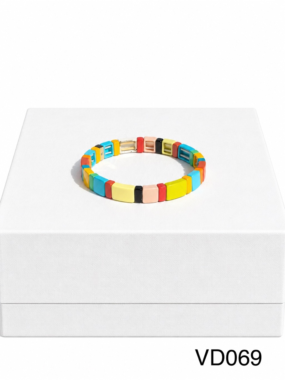 Roxanne Assoulin Rainbow Brite Block Party Enamel Stretch Bracelet